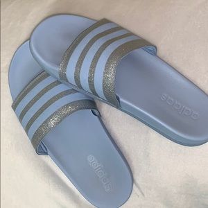 Adidas lite blue slides